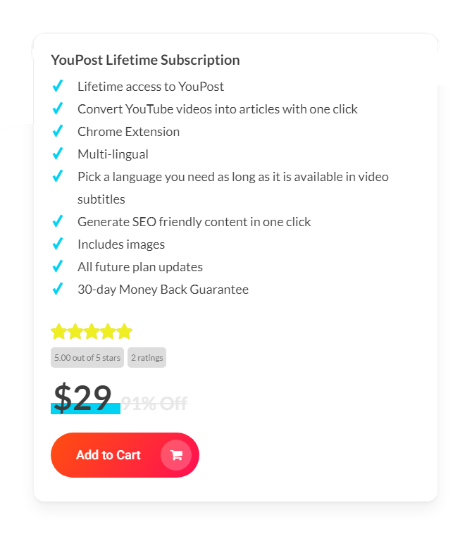 YouPost plan and pricing